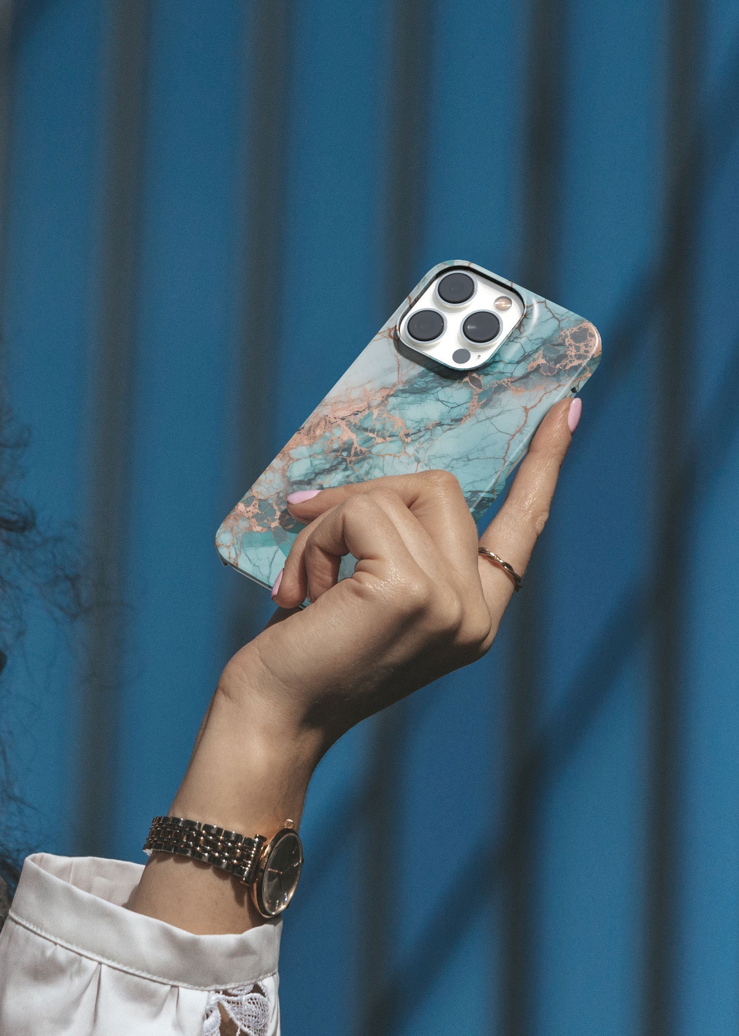 Turkos Lucky Stone - iPhone 14 Pro - Telefonväska från Lollobello