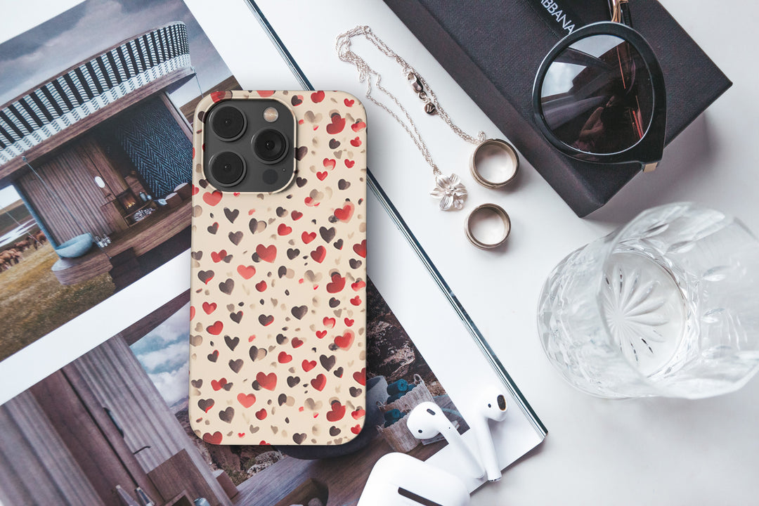 PolkaDot Hearts - iPhone XS - Fodral från Lollobello