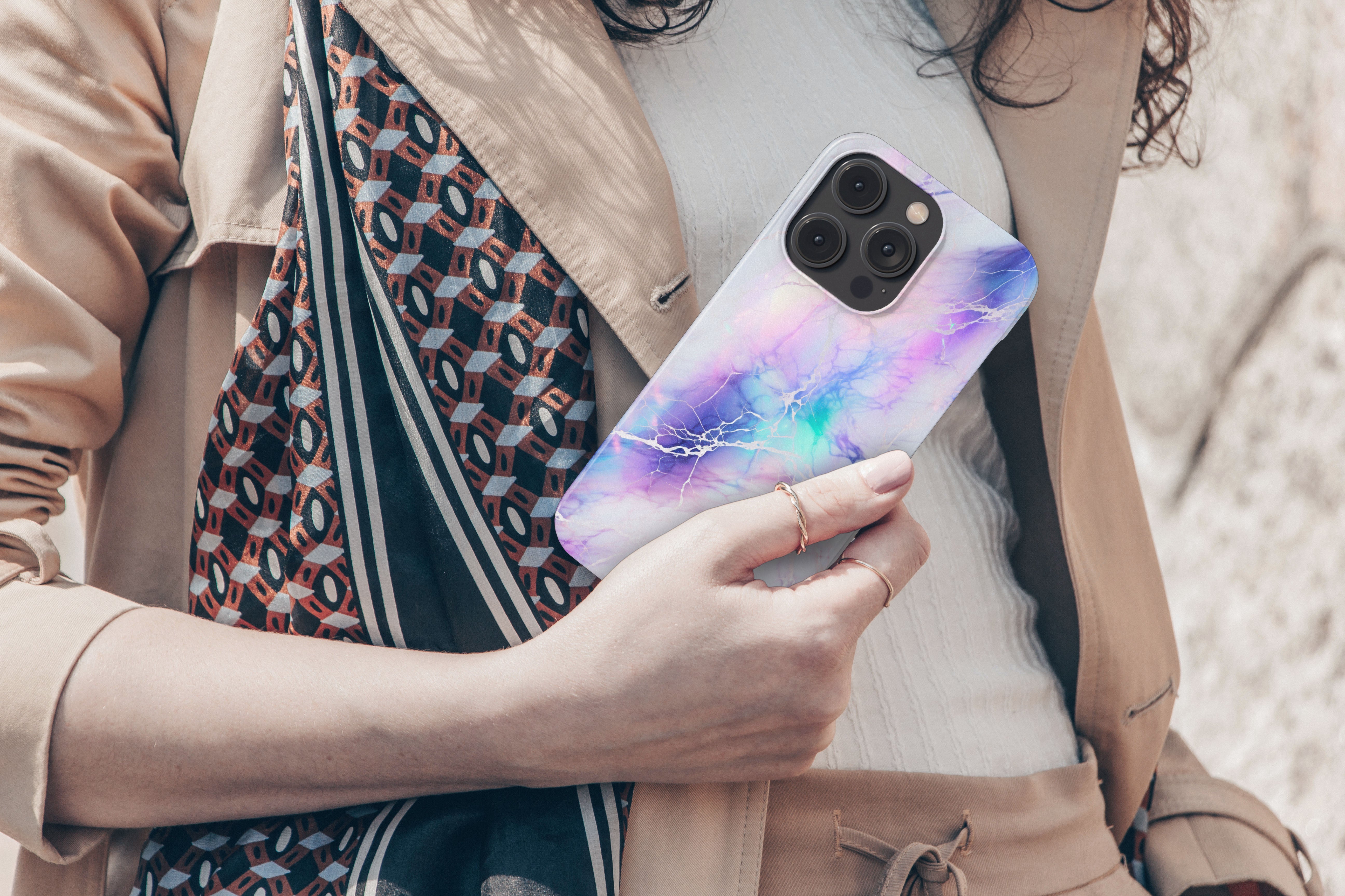 Fluorescerande marmor - iPhone 12 Pro Max - Telefonväska från Lollobello